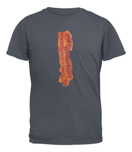 Camiseta Para Adulto Bacon Strip, Color Gris Oscuro, Talla X