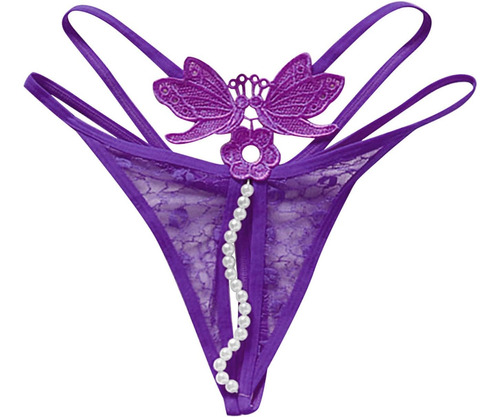 Bragas De Encaje Para Mujer Masaje De Perlas Abierta Tanga