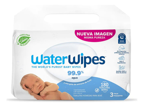 Toallitas Húmedas Bio Waterwipes 3 X 60 Uns.