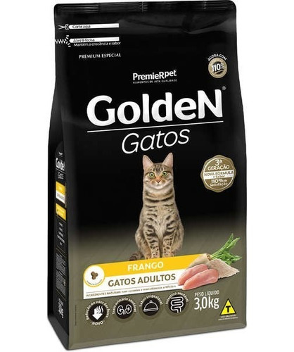 Ração Golden Gatos Adultos Frango 3 Kg