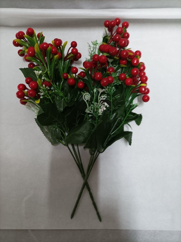 Imagen 1 de 3 de Bayas Ramas De Flores Artificiales Berry Tallo Frondoso