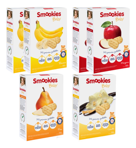 Galletitas Smookies Baby 6 Unidades 150gr. Mix Sabores