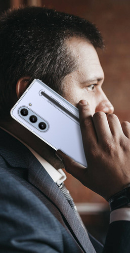 Funda Para Samsung Galaxy Z Fold3/z Fold4/z Fold5/z Fold6 Rudo Uso Transparente Case Uso Case Mujer Niña Succionador