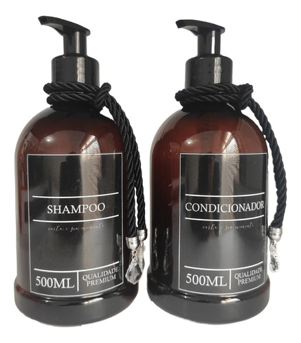 Kit 2 Frascos Shampoo E Condicionador 500ml Dispenser