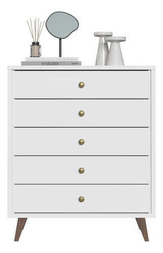Cômoda 5 Gavetas Em Mdp 90x107,5x39cm Branco Bf
