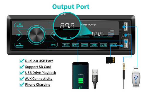 Reproductor Mp3 Bluetooth Para Coche M10 Touch Dual Usb