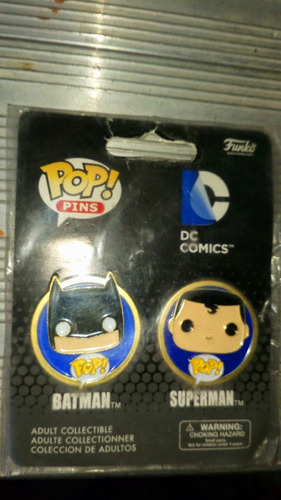 Funko Pop Pins Dc Comics Batman And Superman (Usado)