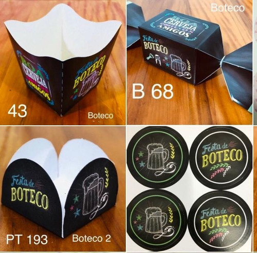 Kit 290 Peças Para Doce Festa Tema Boteco Completo Forminhas