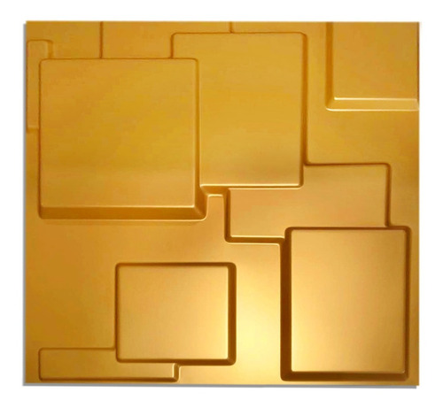 Panel Pvc 3d, Cubista Dorado, 50x50cm (caja 16 Láminas-4m2)