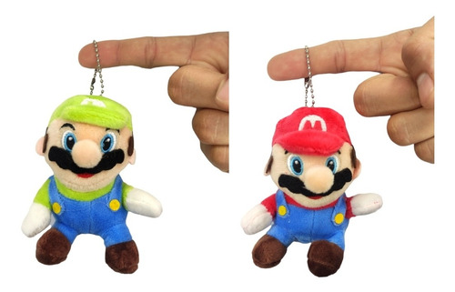 Peluches Llavero De Super Mario Bros Y Luigi Pequeño 10cm