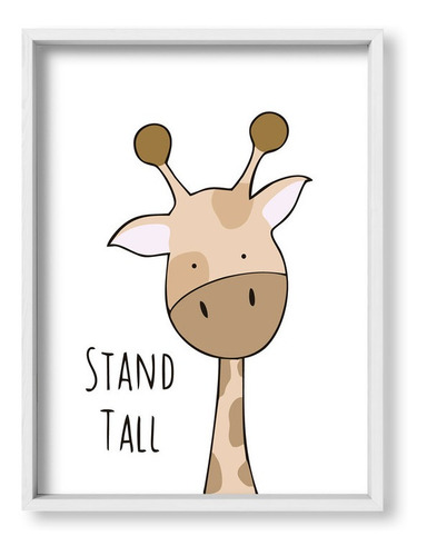 Cuadros Decorativos 30x40 Box Blanco Stand Tall Giraffe