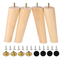 Comprar Patas Redondas De Madera Maciza Para Muebles 4 Pcs Para Sofá