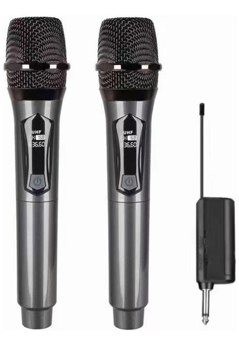 Microfones Dinâmico Sem Fio Duplo Profissional Recarregável
