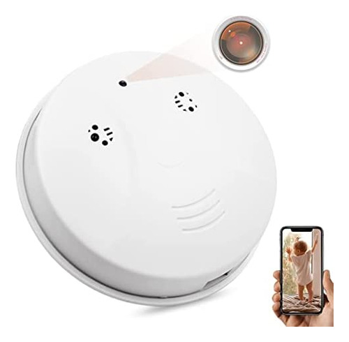 Cámara Oculta Detector De Humo Wifi, 1080p Hd Cámara Espía I