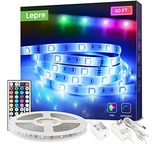 Tiras De Luces Led Lepro, Tiras De Led Rgb De 39.4 Pies, Tir