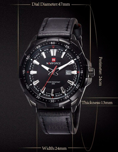 Relógios Naviforce 9056 Original Pulseira Couro Com Caixinha