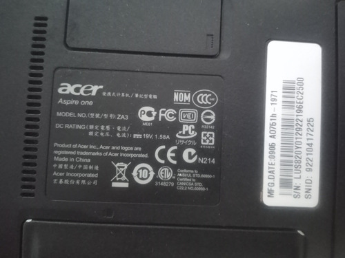 Acer Aspire One Za3 Por Piezas Precios En Descripción (Usado)
