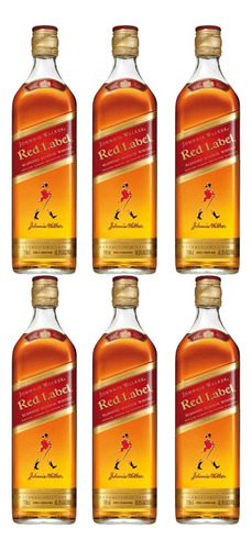 Pack De 6 Whisky Johnnie Walker Blend Red Label 700 Ml