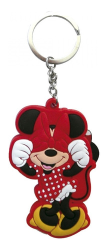 Chaveiro Borracha Mickey Minnie Divertido - Disney Cor Vermelho