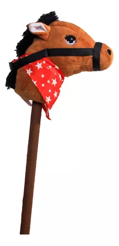 GERILEO Caballo Palo de Juguete con Sonido - Cabeza Caballo de Peluche con  Palo de Madera - Caballo de Juguete para Niños y Niñas - Juguete para Niño