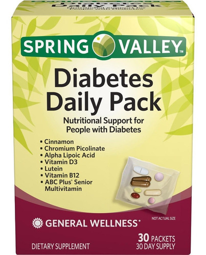 Paquete Diario Para Diabetes 30 Cápsulas Spring Valley
