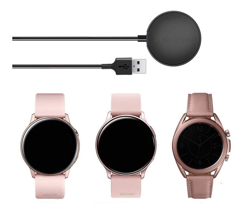 Carregador Compatível Galaxy Watch Active 2 44mm Wireless Cor Preto