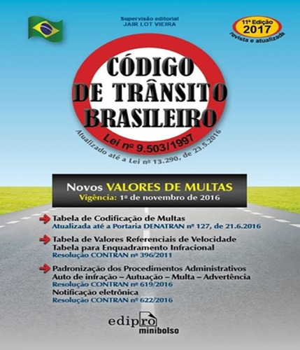 Codigo De Transito Brasileiro - Livro Bolso - Lei 13290 De 2