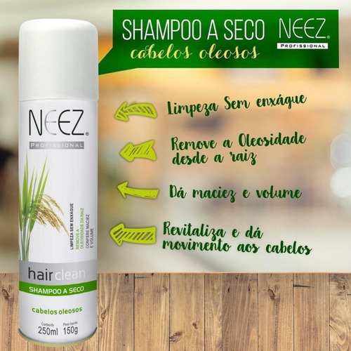 Kit 02un Shampoo A Seco Cabelos Oleosos Neez E Cless
