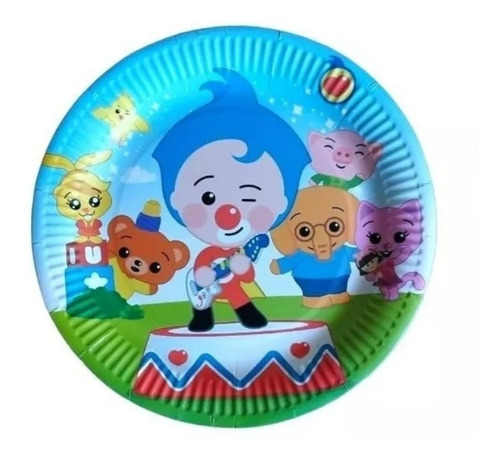 Platos Plim Plim × 10 Para Cotillón Cumpleaños Payaso Niños