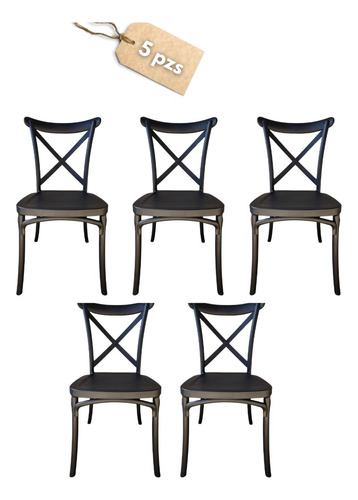 Silla Crossback Minimalista Sala Comedor Elegante 5 Piezas