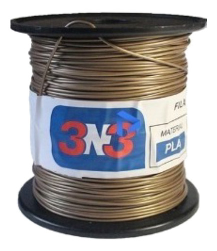 Filamento 3D PLA 3n3 de 1.75mm e 500g dourado