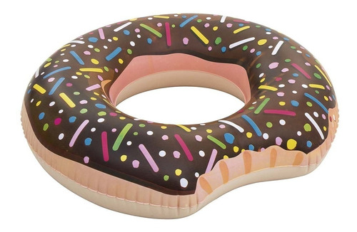 Boia Inflável Donut Grande Piscina Mor Chocolate