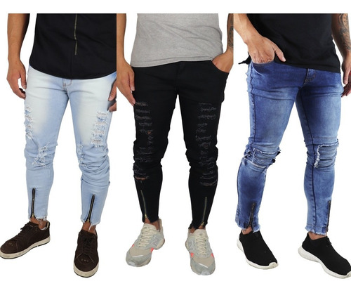 calça com ziper atras masculina