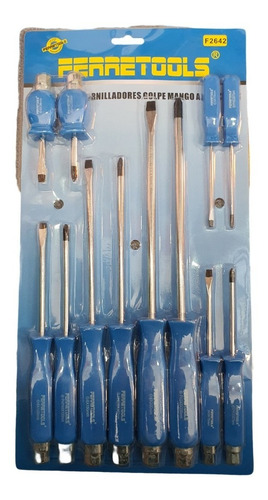 Set Kit Juego De Destornilladores De Golpe 12 Piezas