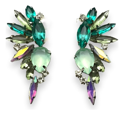 Aros Verdes / Aros Con Gemas / Aros De Fiesta Elegantes