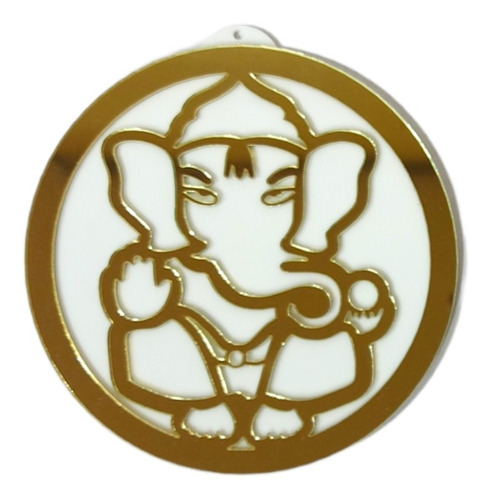 Mandala Ganesha Acrílico Espelhado Dourado - Ma4102-10