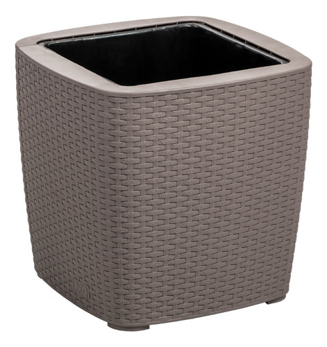 Matera Maceta Para Exteriores Y Jardin Tipo Rattan Mq Color Taupe