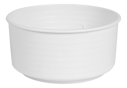 Maceta Jardinera Española Blanca Redonda Rayas 20cm 2.3l Color Blanco