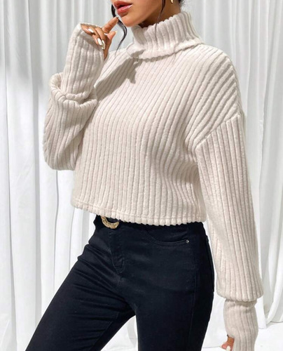 Sweater Cuello Alto Polera Shein Importado