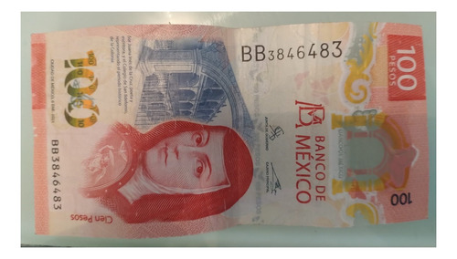 Billete De 100 Sor Juana Palindromo (Usado)
