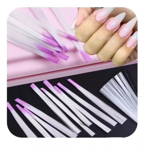 Fibra De Vidrio Para Uñas Set X 20 Tiras Extensión De Uñas