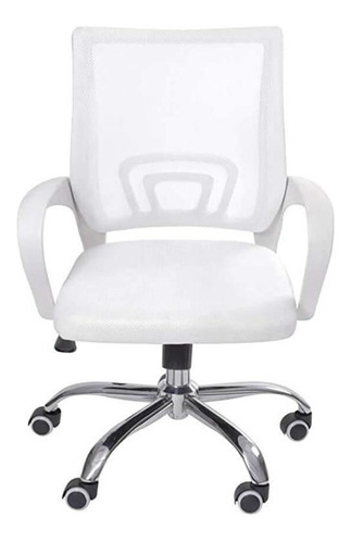 Cadeira de escritório Pctop Office Fit 1001 9050 ergonômica  branca com estofado de mesh y tecido
