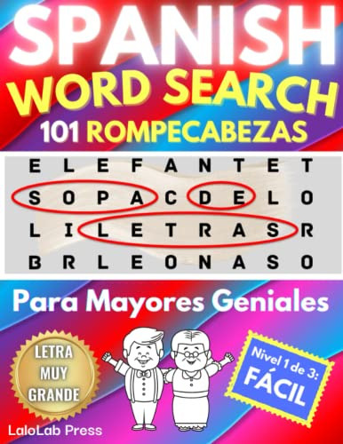 Libro : Spanish Word Search | Sopa De Letras Para Mayores. 