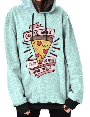 Blusa Moletom Capuz Unissex Tumblr Pizza Girl Unissex Fofo | Mercado Livre