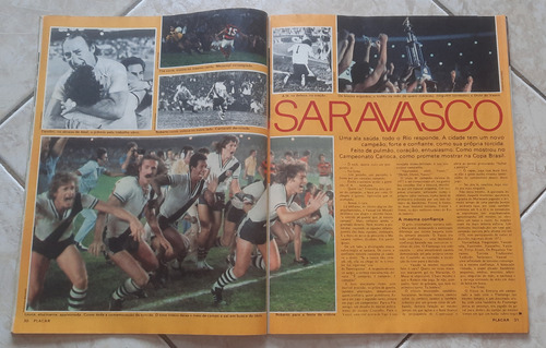 Revista Placar 389 Pôster Vasco Campeão Carioca 1977 + Pelé (Usado)