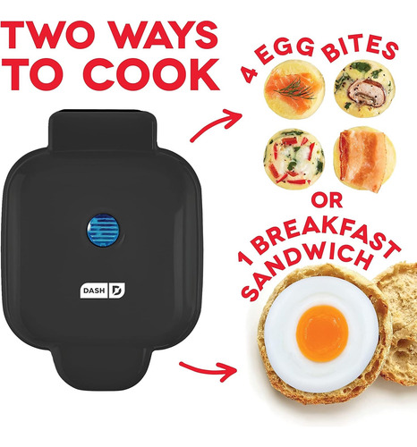 Dash - Cocinadora De Huevos Deluxe Bite Maker Negro