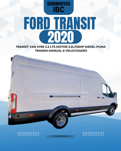 Ford Transit 2.2 Van Larga Techo Alto Custom Mt