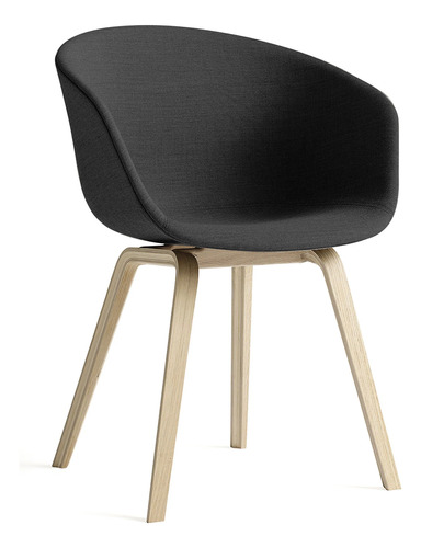 Sillas De Comedor Eames Con Apoyabrazo Tapizado - Negro