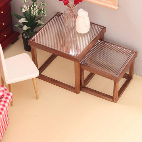 Mesa Auxiliar De Mesa De Café En Miniatura Con Forma De Casa