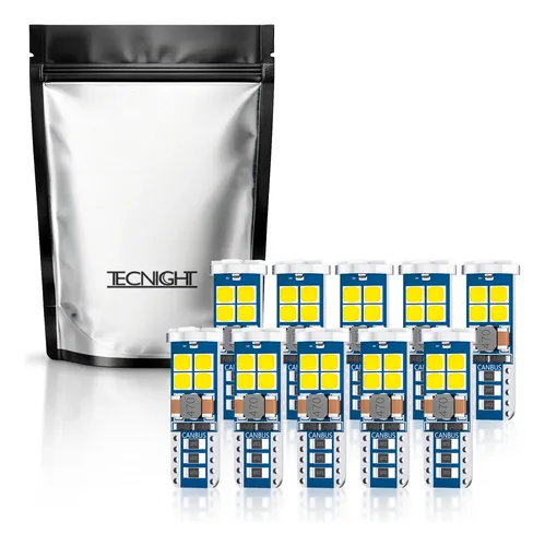 Kit 10 Lâmpadas LED Pingo T10 W5W Extraforte Canbus